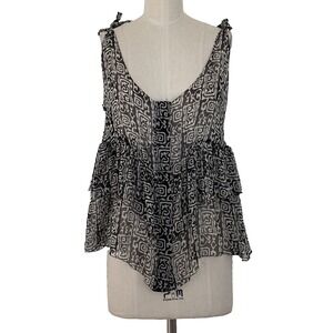 VTG Winter Kate Top M Silk Sheer Tiered Babydoll Whimsy Goth Fairy Romantic Boho